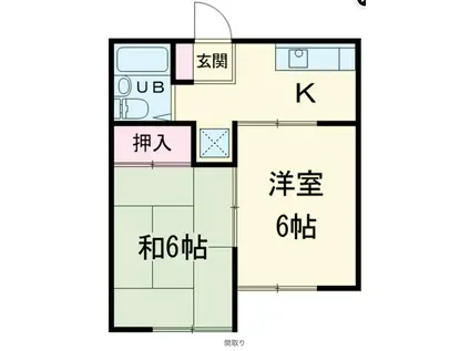 大竹ハイツ(2K/2階)の間取り写真