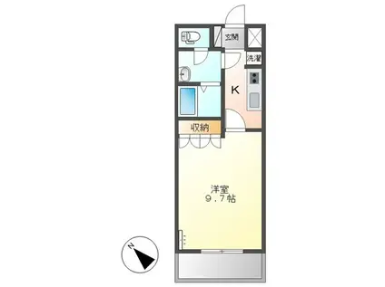 ワーズ・ワース(1K/2階)の間取り写真