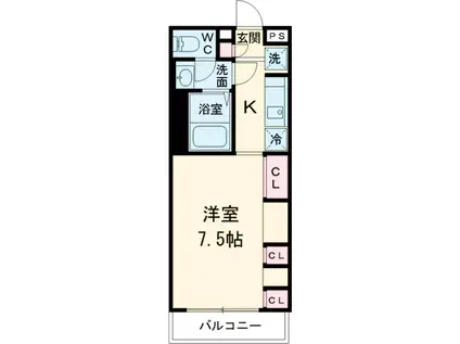 リブリ・モンターニュ町田(1K/1階)の間取り写真