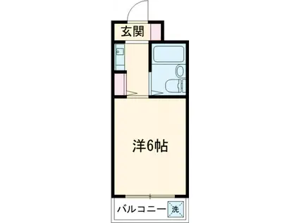 倉林マンション上祖師谷(ワンルーム/2階)の間取り写真