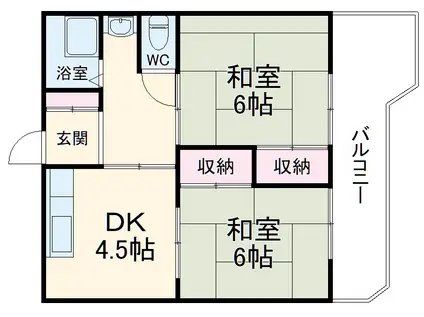 キリン堂ビル(2DK/3階)の間取り写真