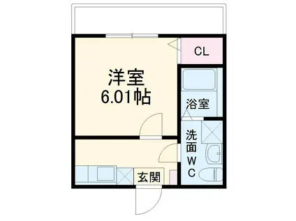 モダンアパートメント日吉ヴィラ(1K/2階)の間取り写真