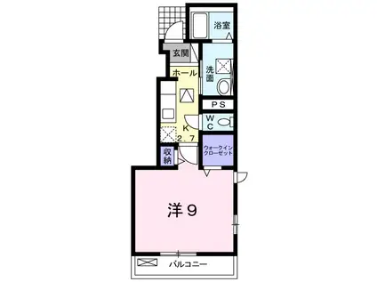 シャイン(1K/1階)の間取り写真