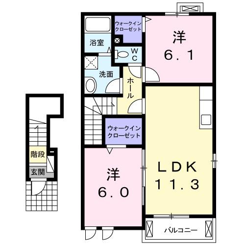 ベル・メゾンⅡ(2LDK/2階)の間取り写真