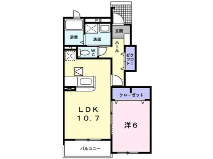 グレースガーデンⅡ(1LDK/1階)の間取り写真