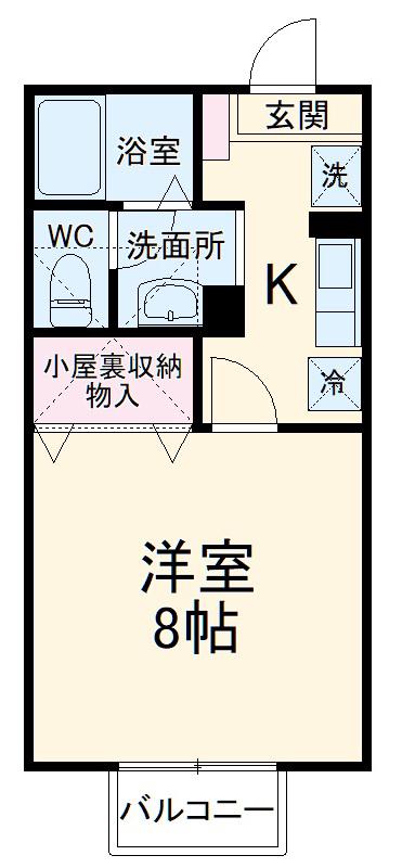 ビアンフェ(1K/2階)の間取り写真