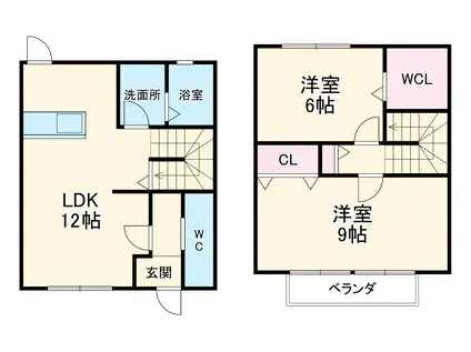パインフォレスト+Wan F(2LDK)の間取り写真