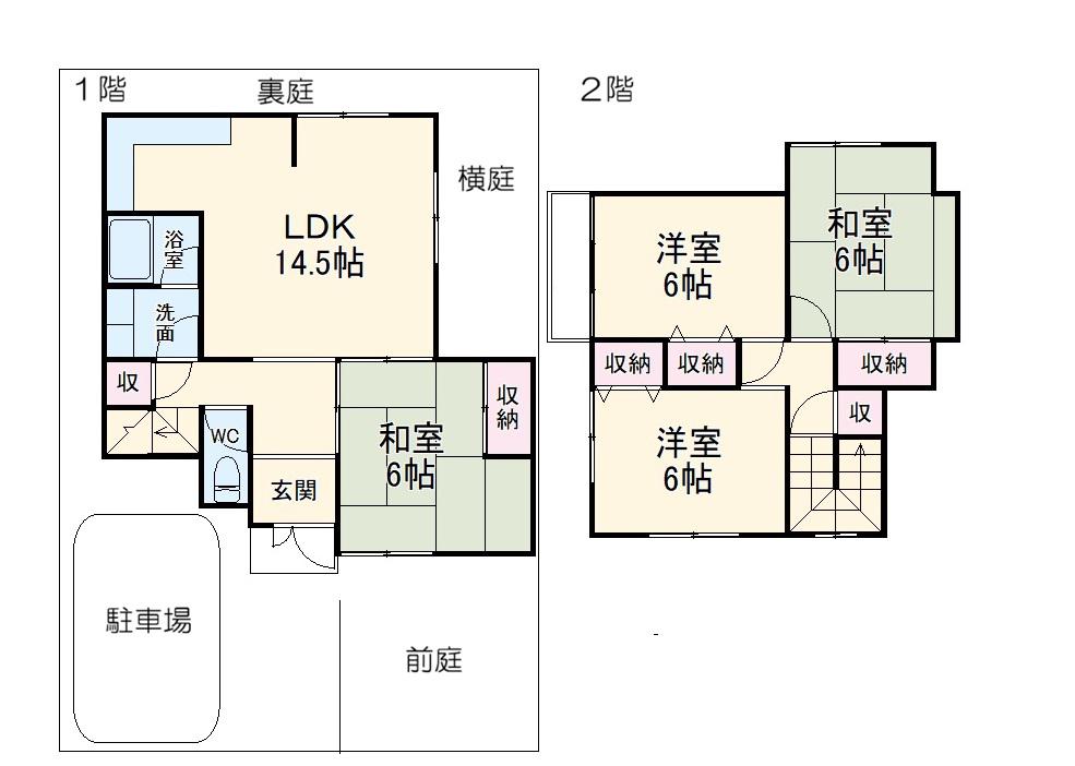 山陰本線 並河駅 徒歩93分 2階建 築34年(4LDK)の間取り写真