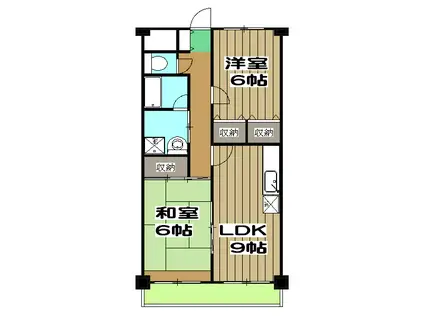 エクセル清涼(2LDK/3階)の間取り写真