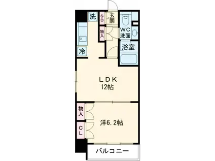 コンフォリア新宿御苑Ⅰ(1LDK/13階)の間取り写真