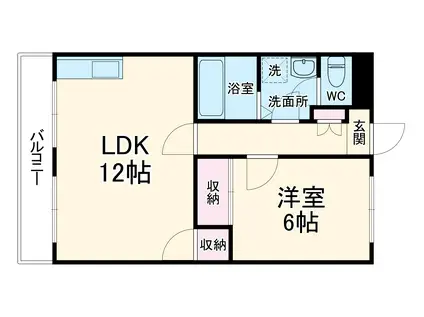 アゼリア(1LDK/1階)の間取り写真