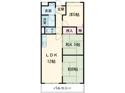 ハッピーパレスT・T(3LDK/5階)の間取り写真