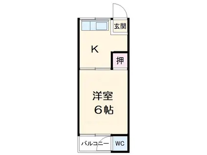 山口ハイツ(1K/2階)の間取り写真