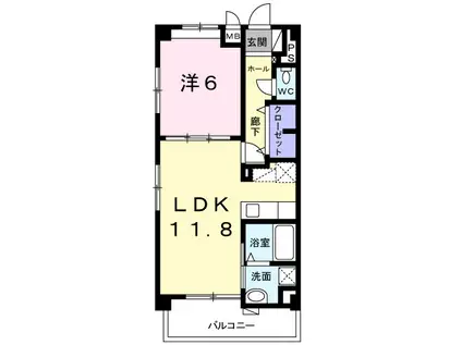 RIZZANG TERRACE(1LDK/3階)の間取り写真