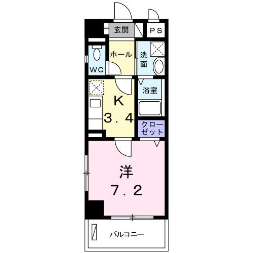 アークヒルズⅡ(1K/6階)の間取り写真