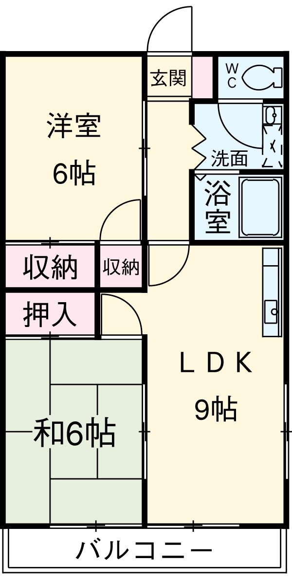 ニューブリッジ ハイツ(2LDK/1階)の間取り写真