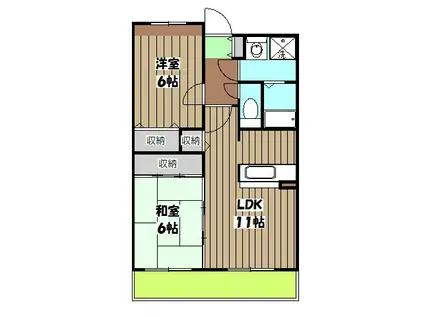 OTTO PIANI(2LDK/4階)の間取り写真