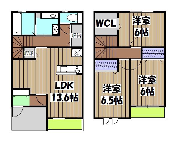 リアンファミリアル2棟(3LDK/1階)の間取り写真