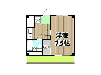 アムール・エステート篠(1K/3階)の間取り写真