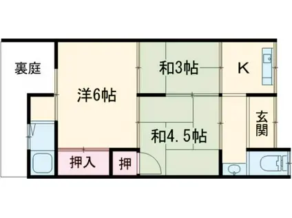 中村垣内25-5連棟貸家(3K)の間取り写真