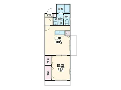 ルテア神足(1LDK/3階)の間取り写真