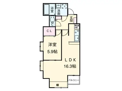 LAURELCOURT常盤(1LDK/12階)の間取り写真