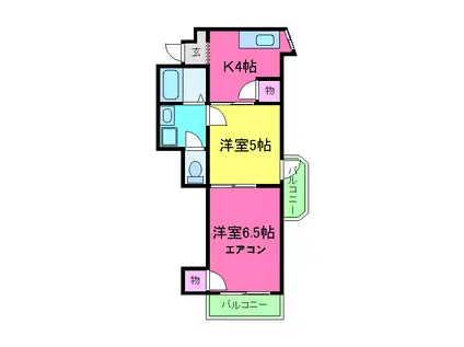 スカイロード太秦(2K/6階)の間取り写真