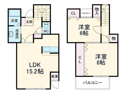 アルトゥーラE(2LDK)の間取り写真