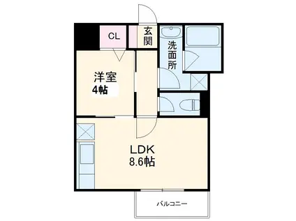 フォース桂(1LDK/1階)の間取り写真