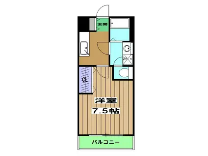 マンションメルローズ秀(1K/2階)の間取り写真