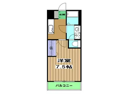 マンションメルローズ秀(1K/2階)の間取り写真