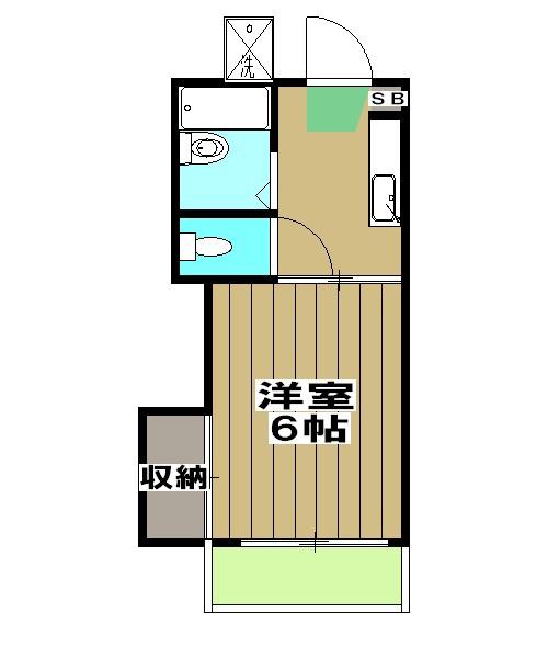 コスモ桂(1K/2階)の間取り写真