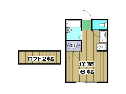 あねっくす弐番館(ワンルーム/1階)の間取り写真
