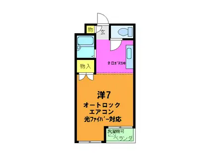 グランドール・トキ(1K/3階)の間取り写真