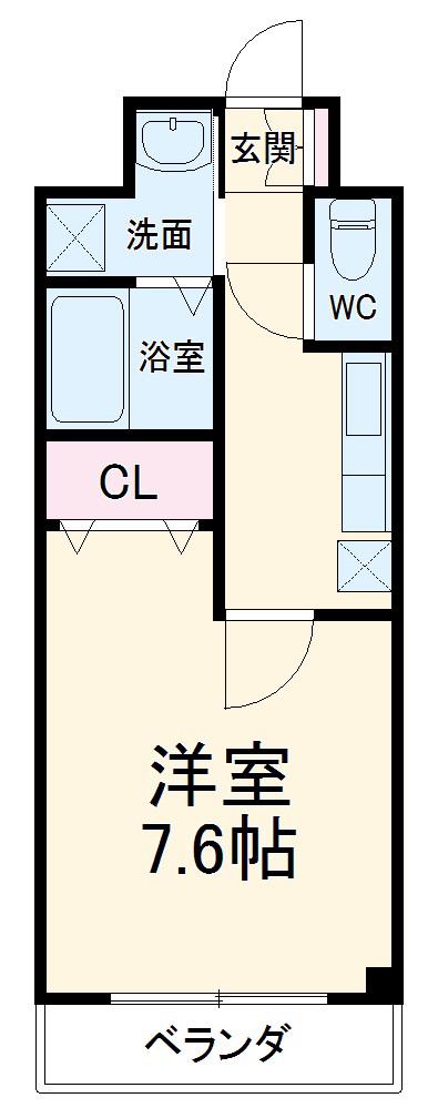 アスヴェル京都外大前(1K/9階)の間取り写真