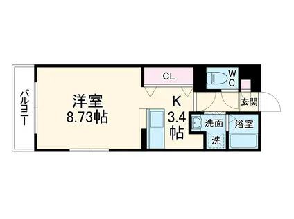 グランストーク住吉(ワンルーム/2階)の間取り写真