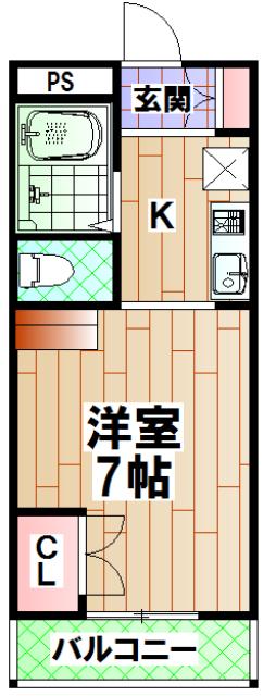 ウィズコート(1K/3階)の間取り写真