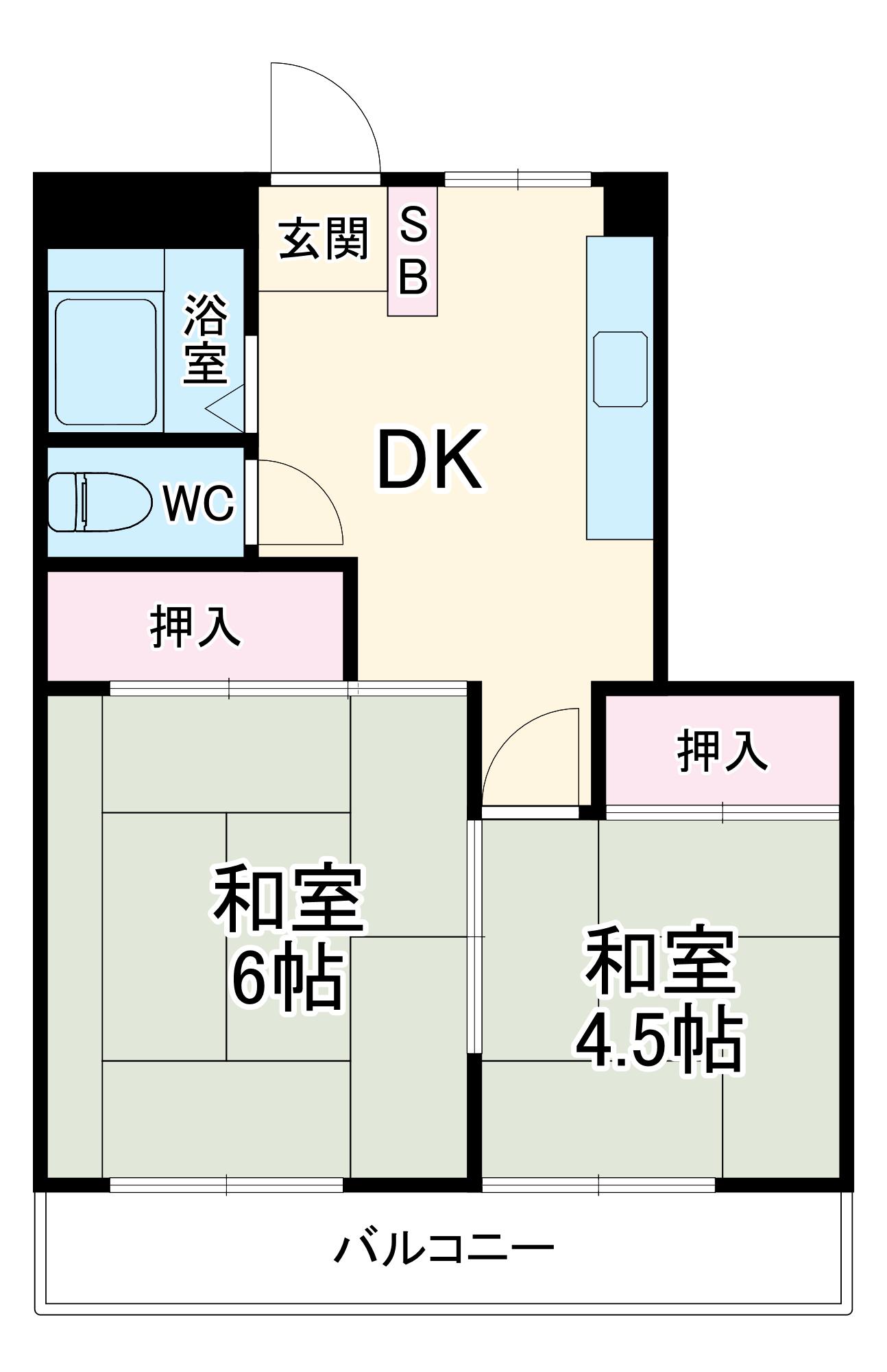 和光ハイツ(2DK/2階)の間取り写真