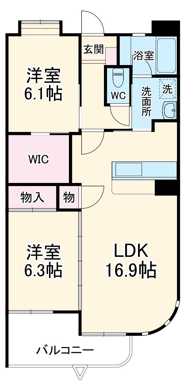 グランドール(2LDK/1階)の間取り写真