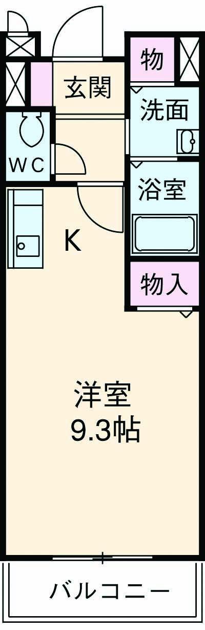 プライエム(1K/2階)の間取り写真