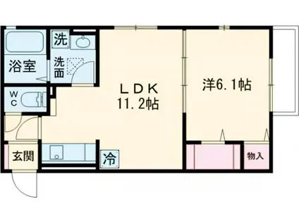 ラ・フォンテ久米田(1LDK/2階)の間取り写真