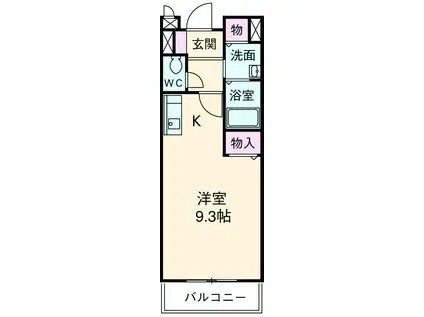 プライエム(1K/1階)の間取り写真