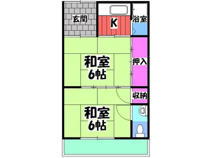 こだまハイツ(2K/1階)の間取り写真