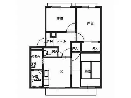 フレグランス高松(3DK/1階)の間取り写真