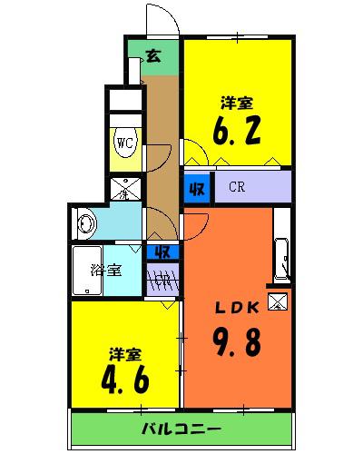 パストラル(2LDK/1階)の間取り写真