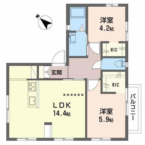 メゾン・アベリエ(2LDK/2階)の間取り写真