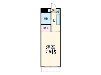 メゾンド本厚木(ワンルーム/1階)の間取り写真