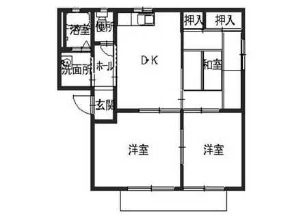 ヴィリジアン・ガーデンD.F.G(3DK/1階)の間取り写真