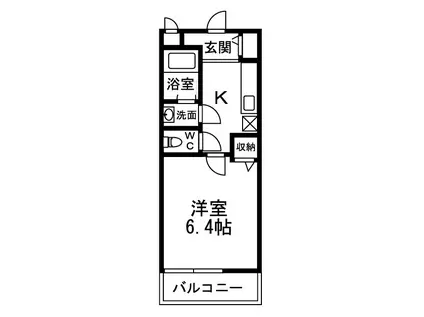 コンフォール旭(1K/2階)の間取り写真