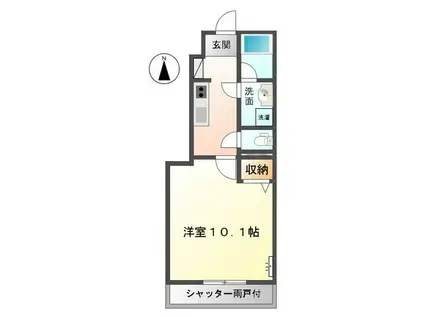 サンエイチ(1K/1階)の間取り写真